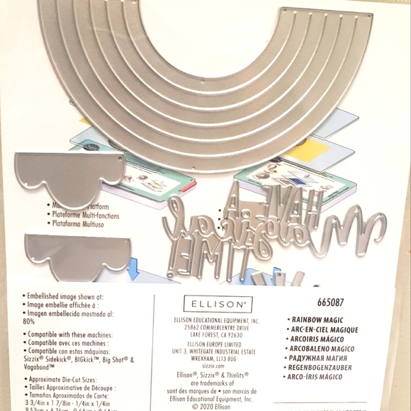 Sizzix Thinlits 8 cutting dies Rainbow Magic - Picture 2 of 4